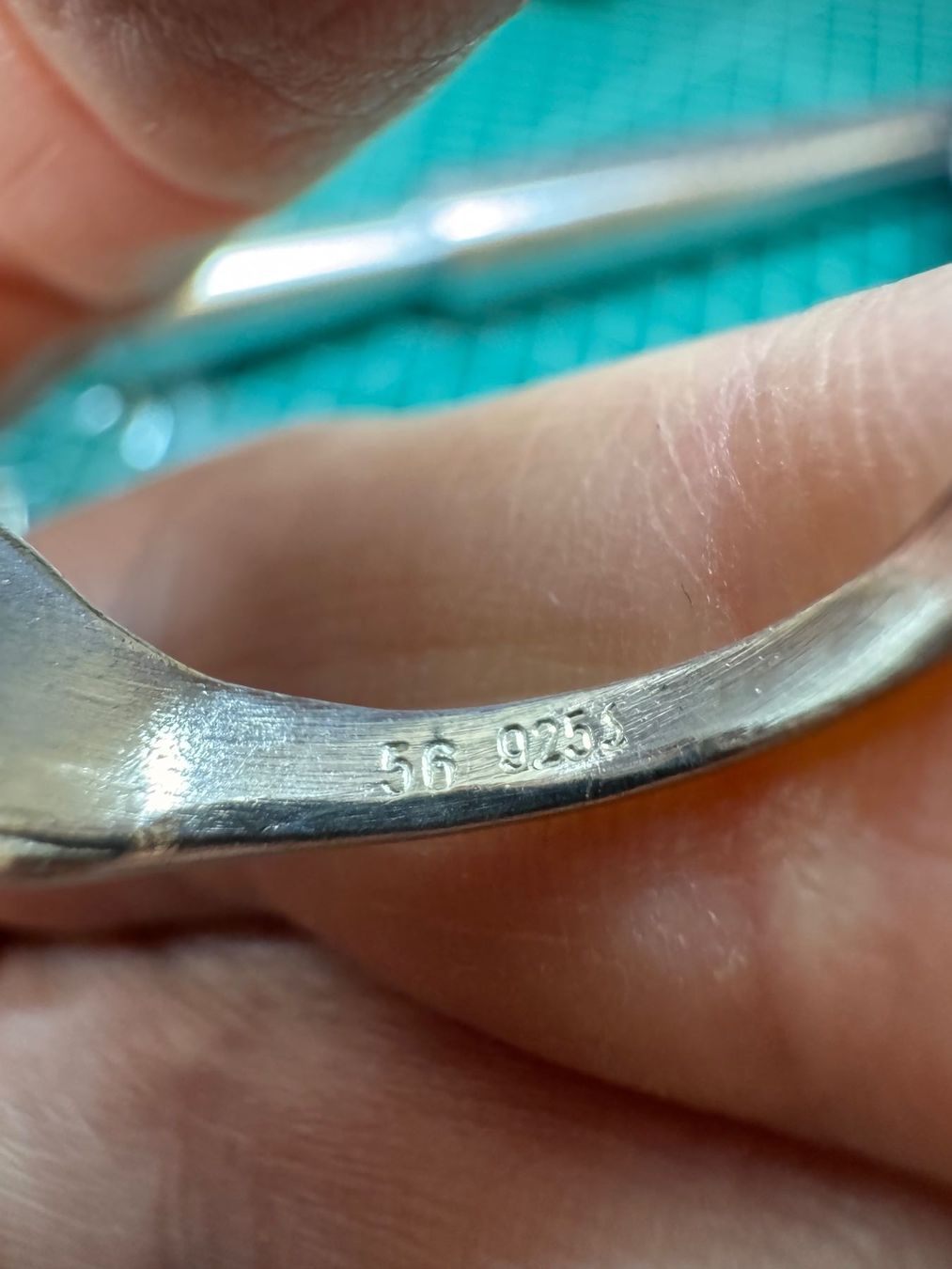 Anelli: Vintage Silberring S925 mit blauem Stein Gr.56 – Usato da Zürich venduto da hanna1990 5