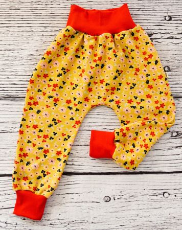 Fleece/Thermo Pumphose mit Blumen Gr.74/80 - NEU