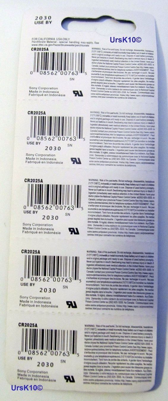 Sony Akkus & Batterien: NEU 2 Stück CR2025 LITHIUM Batterien 3 Volt – Neu und originalverpackt aus St. Margarethen TG von ursk10 2