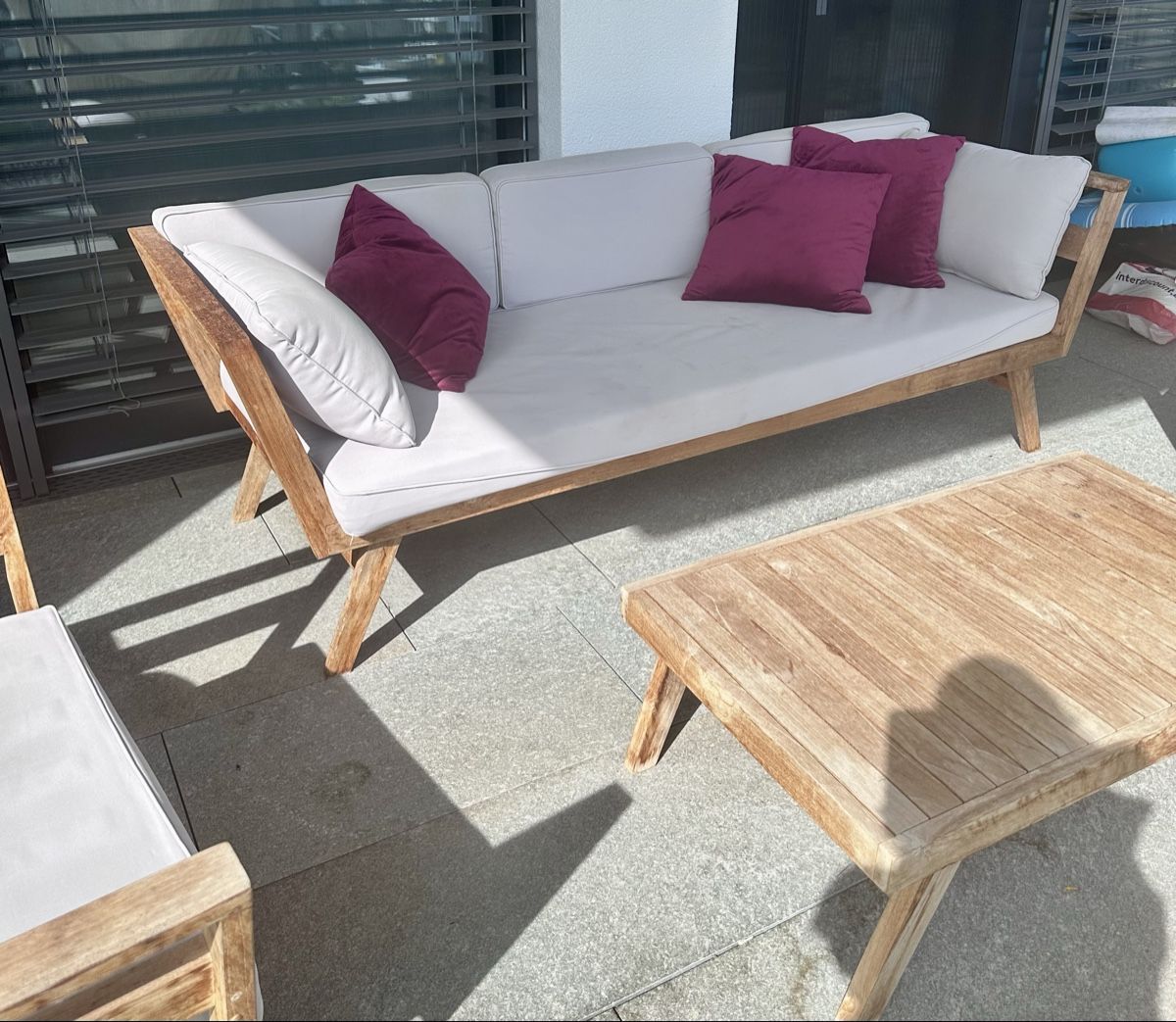 Sofas: Lounge Set Holz hell mit Polstern gebraucht</div> – D'occasion à Küssnacht am Rigi par CarlaAndrea 1
