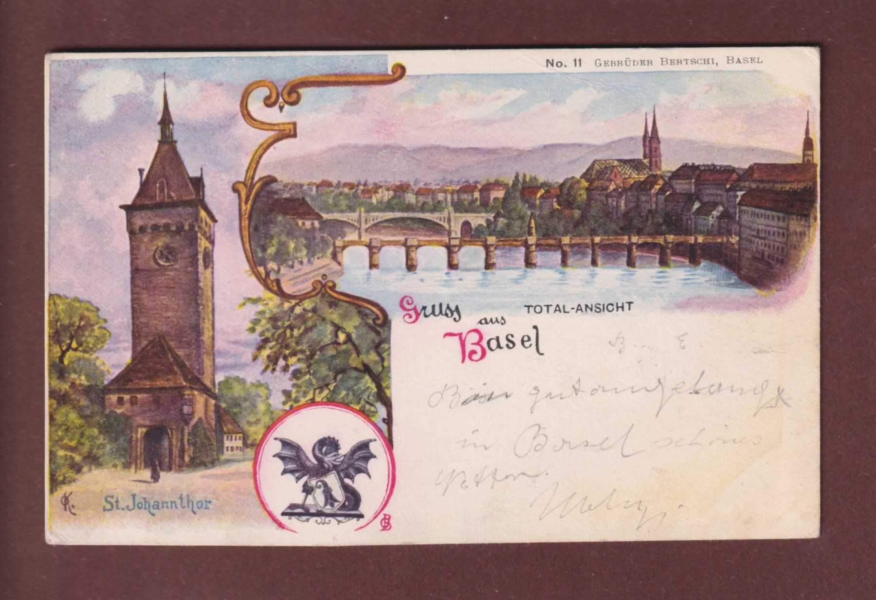 Cartoline postali: Gruss aus BASEL - 1900 // Falte // – Usato da Pully venduto da nicecards