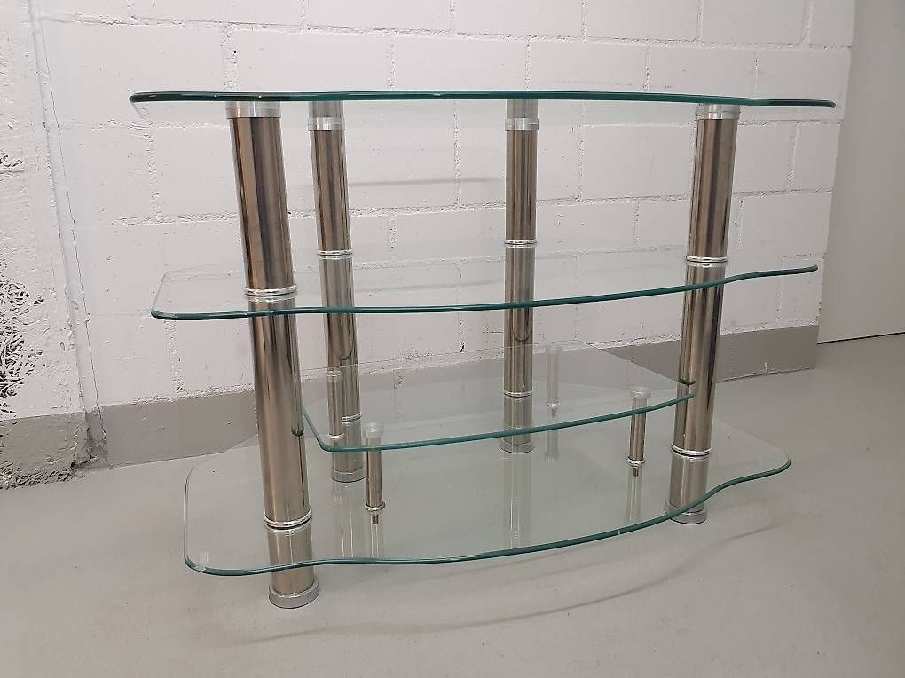 Mobili TV: TV Glastisch (Eckmöbel mit 4 Tablaren) – Usato da Dietlikon venduto da Skylab007 1