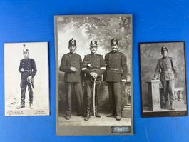 3 antike Soldatenfotos Yverdon ,Thun und Bern