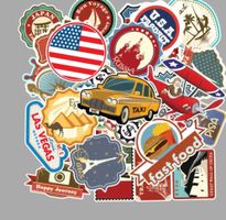 100 pièces Sticker Logo autocollants bagages valise