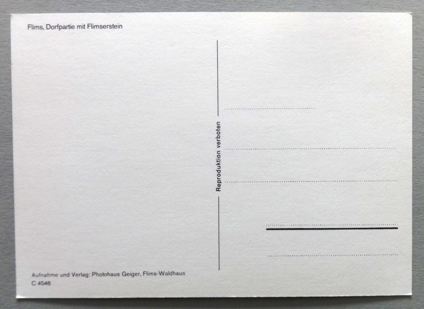 Cartes postales: Flims, Dorfpartie mit Flimserstein – D'occasion à Fétigny par Billy2miny 1