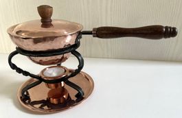 Altes Saucenpfännchen Kupfer hand-made Rechaud Stöckli 11 cm