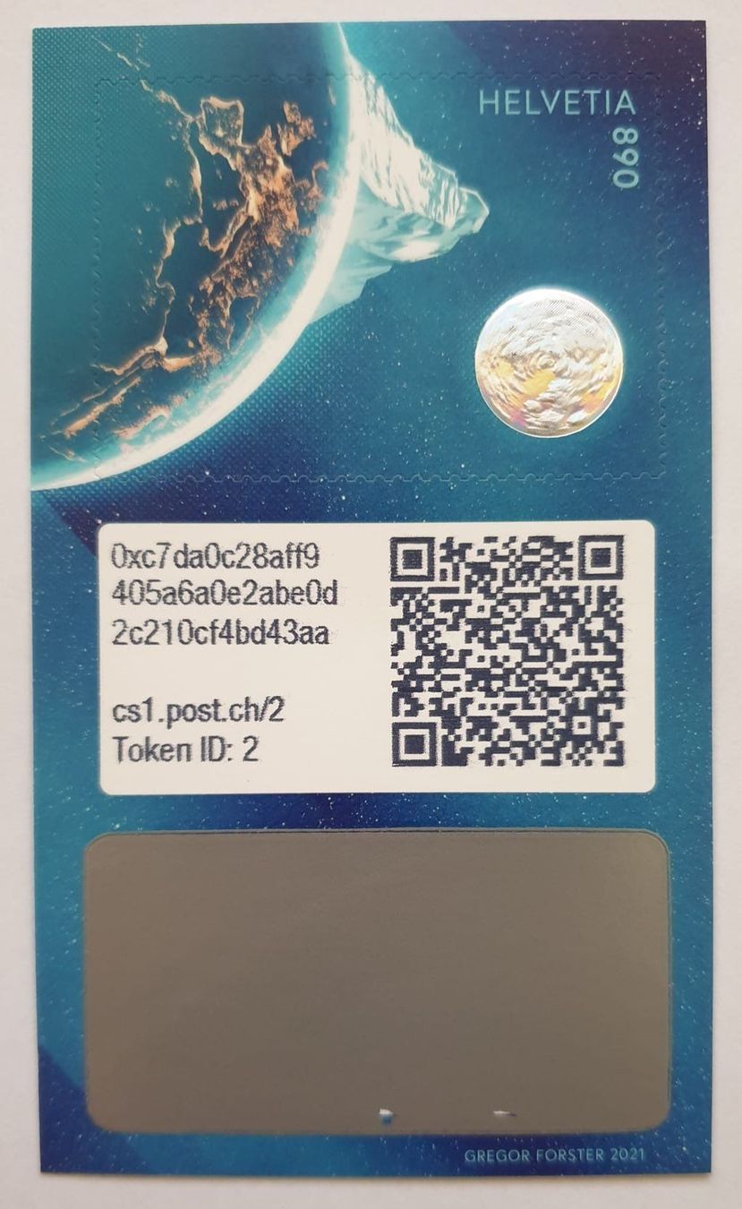 Tutti i francobolli: Swiss Crypto Stamp 1.0 Dent Blanche ID 2 – Nuovo e nell'imballaggio originale da Winterthur venduto da andrekeller95