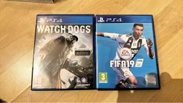 Jeux PS4 Watch Dogs et FIFA 19 