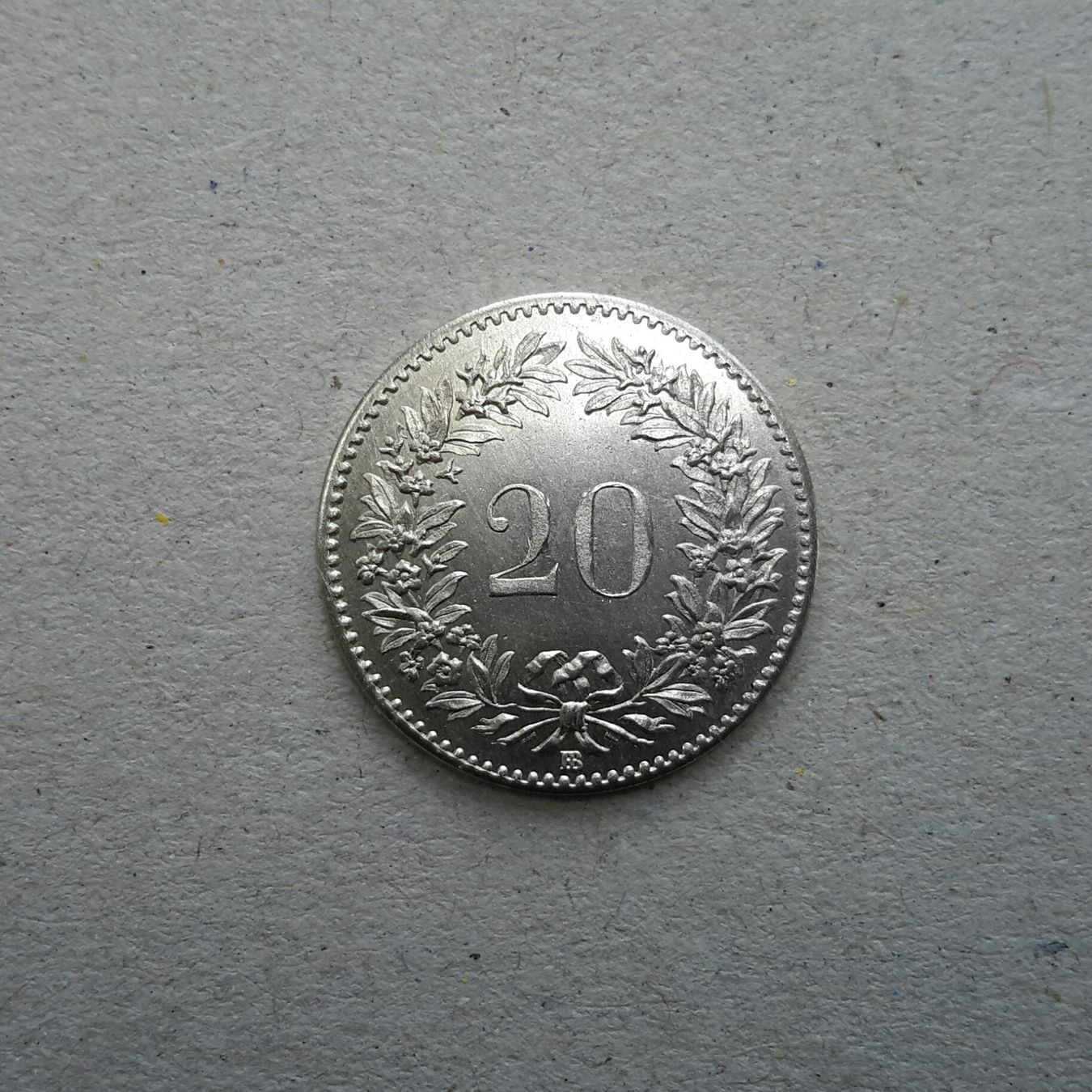 Tutti le monete: 20 Rappen , 1850 , Billon , unzirkuliert . – Usato da Burgdorf venduto da Olli.34 1