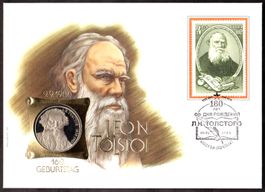 Numis, Leo Nikolajewitsch Tolstoi, 160.Geburtstag, 1-Rubel