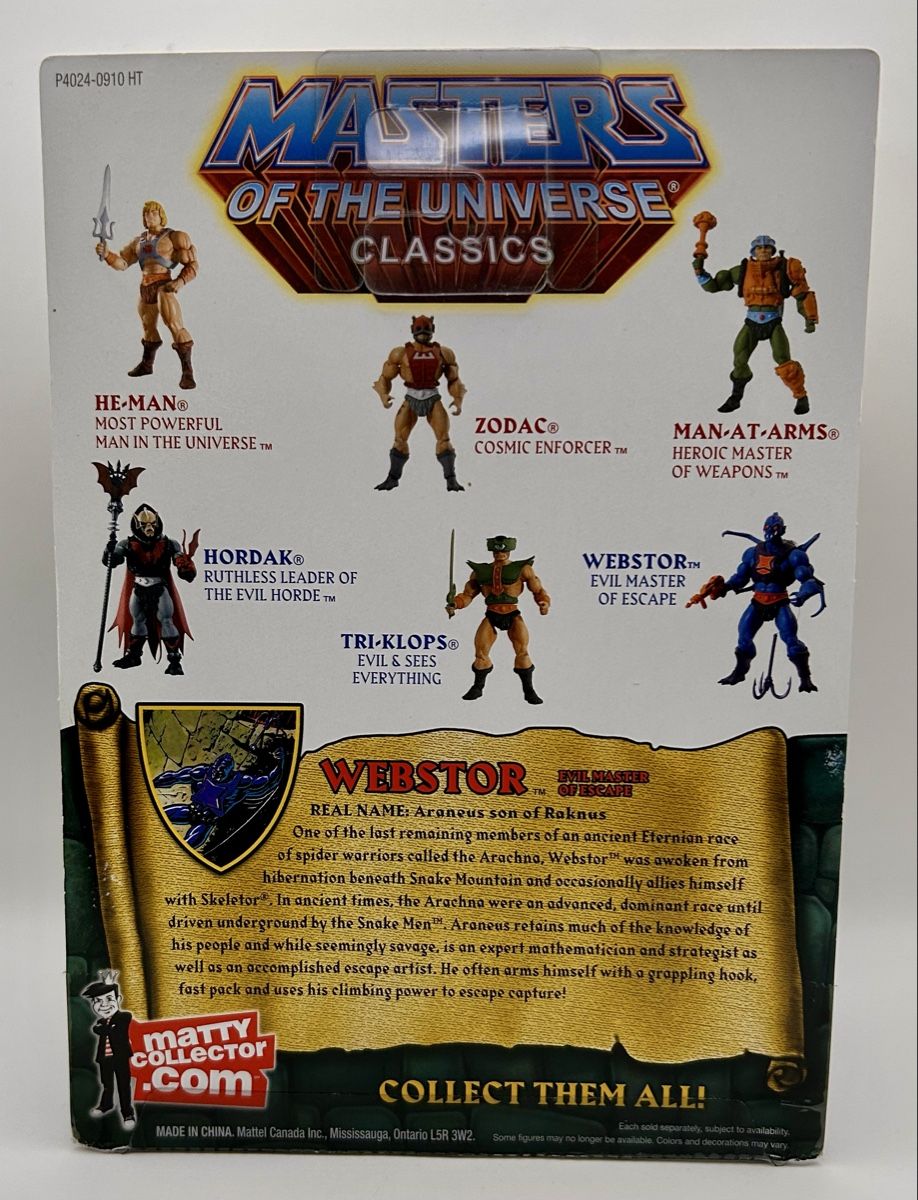 Masters of the Universe Figuren: MOTU Classics Webstor Figur (2009) – Neu und originalverpackt aus Oberhasli von Schneeschueh 1