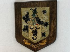 ANTIKES BRADFORD-/FAMILIEN-/ORTSCHAFT-HOLZSCHILD / 1910-1920