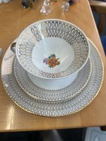 Retro Vintage Geschirrset mit Blumenmuster & Goldrand 🤩
