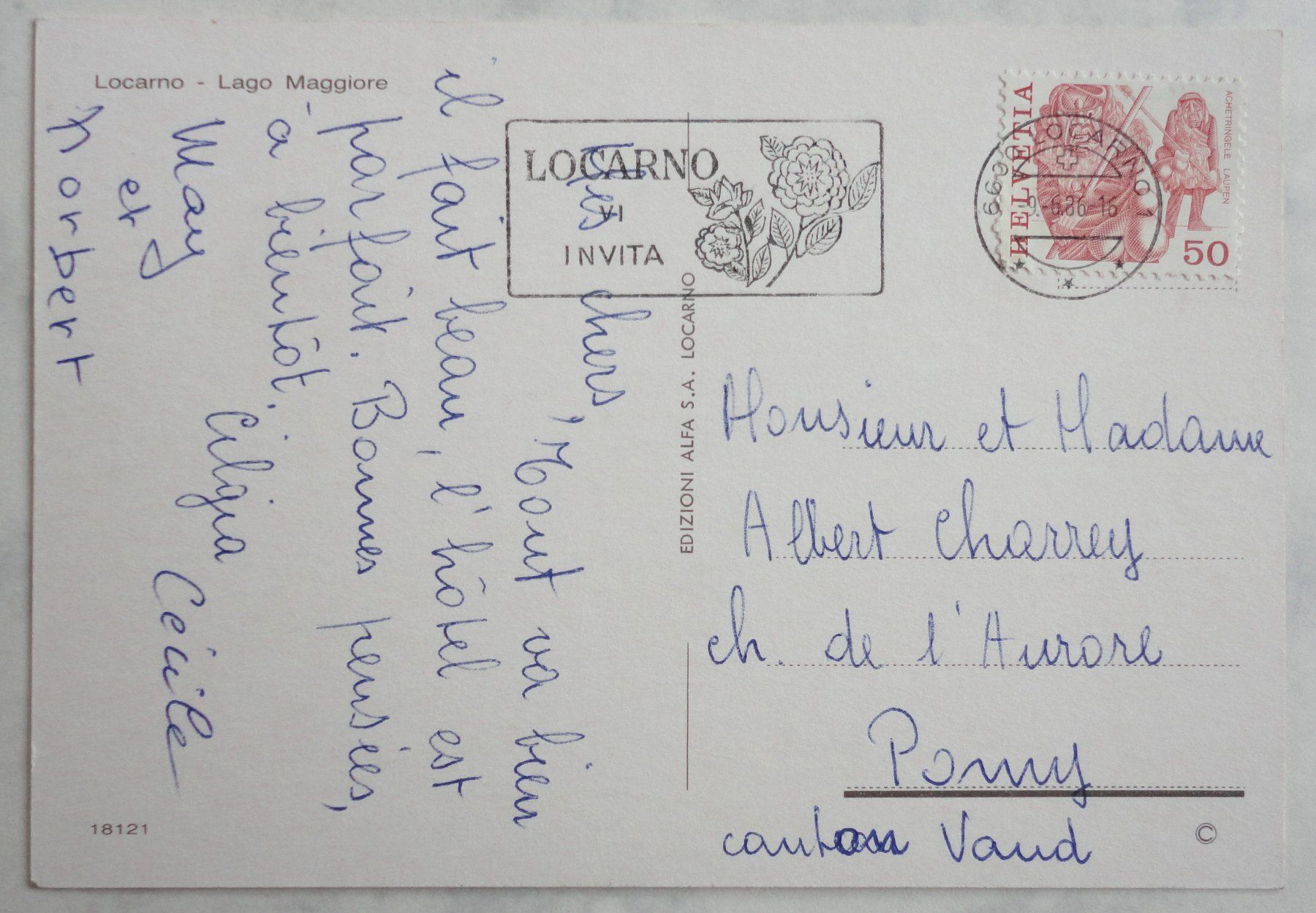 Cartoline postali: Locarno - Lago Maggiore – Usato da Fétigny venduto da Billy2miny 1