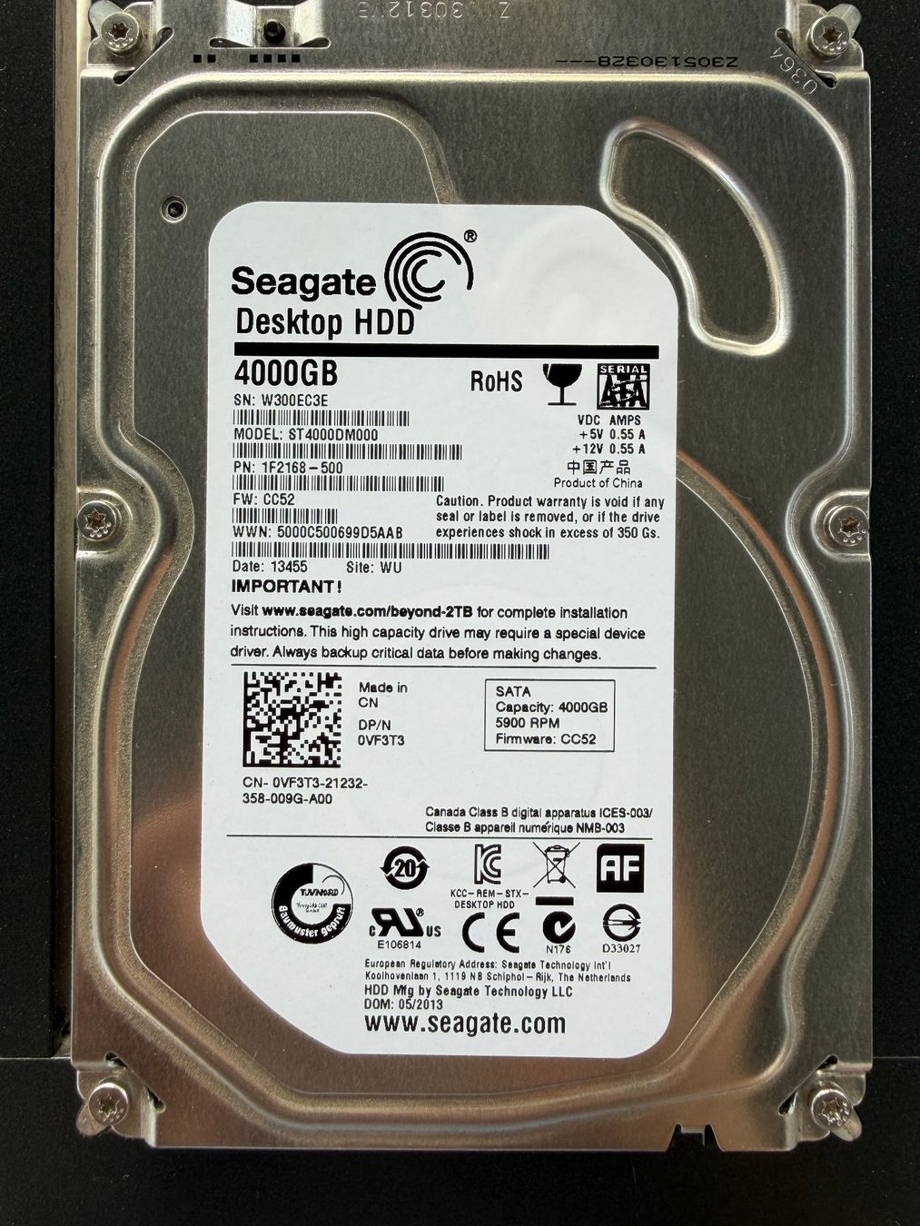 Seagate Desktop HDD, 4TB, SATA 3.5