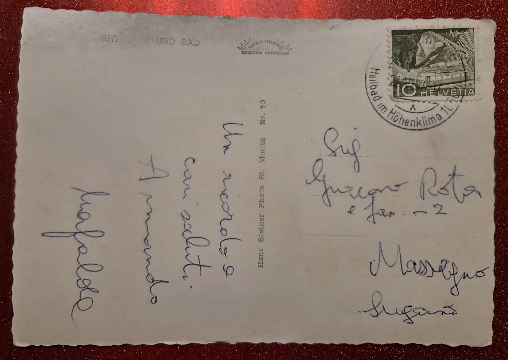 Cartoline postali: St. Moritz 1957 – Usato da Melchnau venduto da Arthurius 1