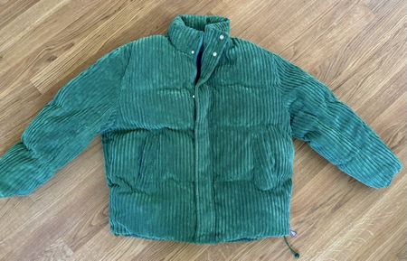 Green corduroy puffer jacket Size L
