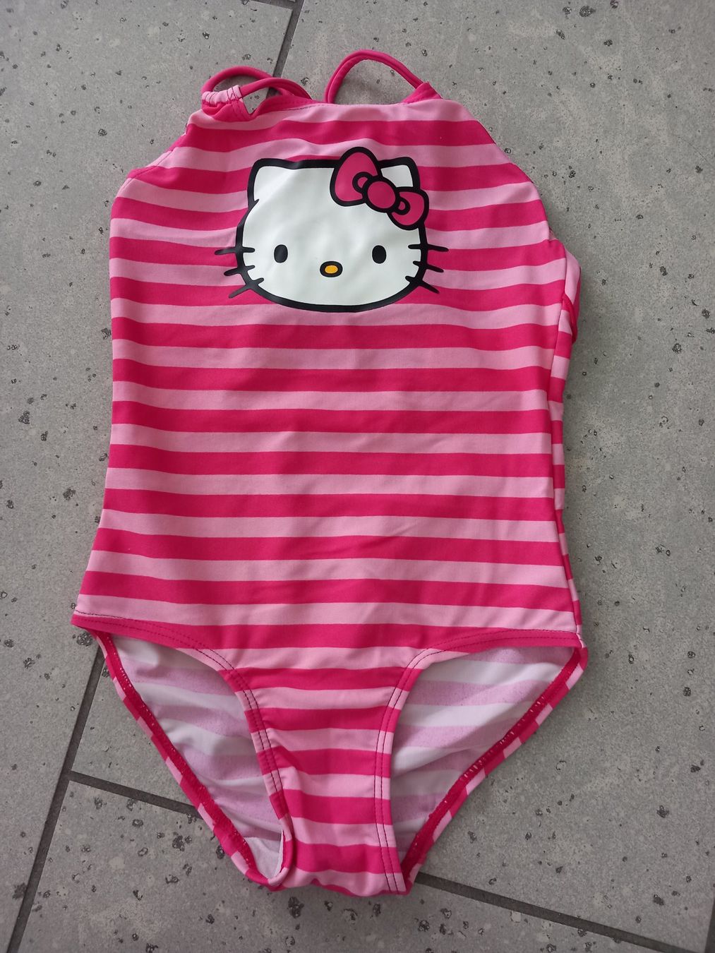 H&M Costumi da bagno & Bikini: Pink gestreifter Badeanzug, Gr.98/104, Hello Kitty – Usato da Malters venduto da Wahni81