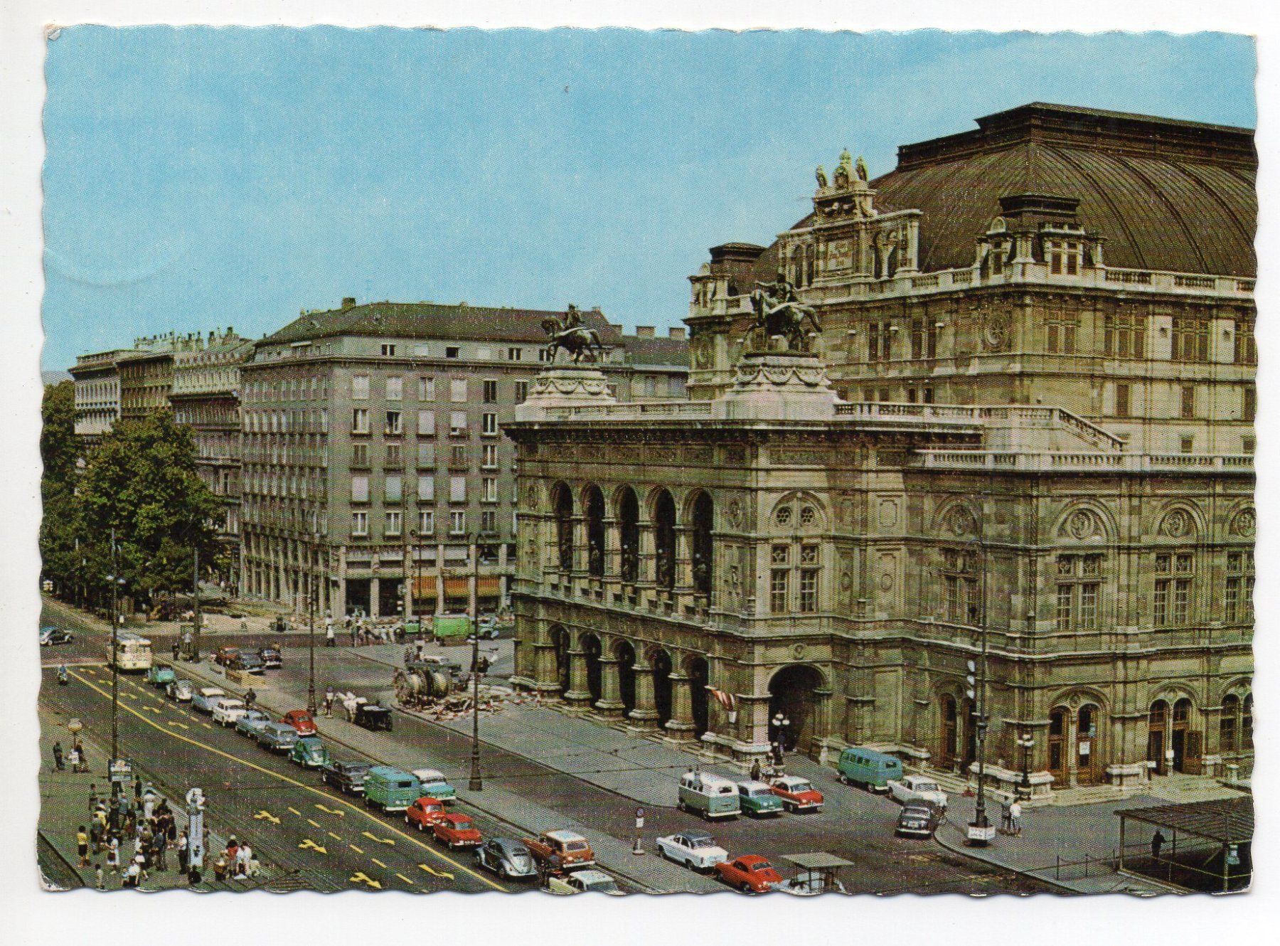 Ansichtskarten: WIEN Staatsoper - Auto, VW-Käfer, VW-Bus – Gebraucht aus Jona von philajona