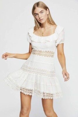 Free People White Lace Minidress Size S