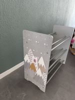 Kinderregal weiss/grau mit Tiermotiv 4 Fächer