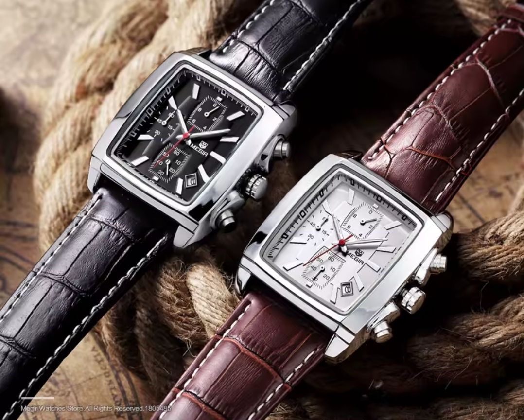 Uhren: Herrenuhr Megir Chronograph Lederarmband – Neu (gemäss Beschreibung) aus Münchenbuchsee von Salezm 2