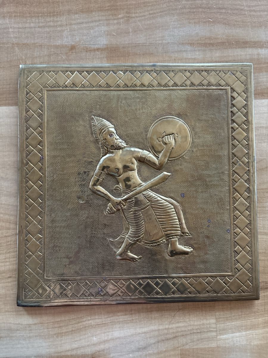 Foto & Immagini: Messing Bild Relief Sasanindischer Krieger – Usato da Rümlang venduto da euqinom16