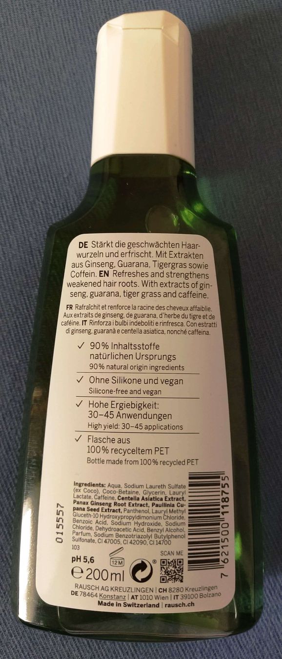 Prodotti per capelli: Rausch, Coffein-Shampoo mit Ginseng - 200ml- – Nuovo e nell'imballaggio originale da Zürich venduto da 1980ale 1