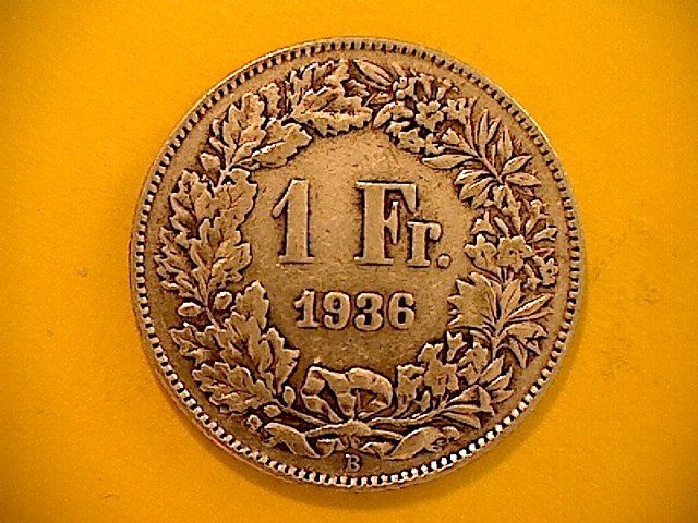 Alle Münzen: 1 Fr. 1936 – Gebraucht aus Buchs AG von Ged8