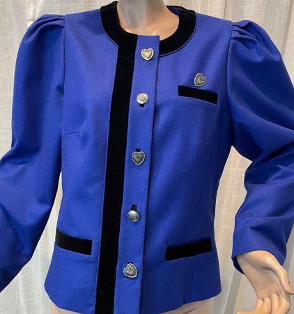 Vintage Isola Trachtenjacke / Wolljacke Blau – Gr. 38