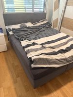 Boxspringbett grau mit Bettkasten 160x200cm