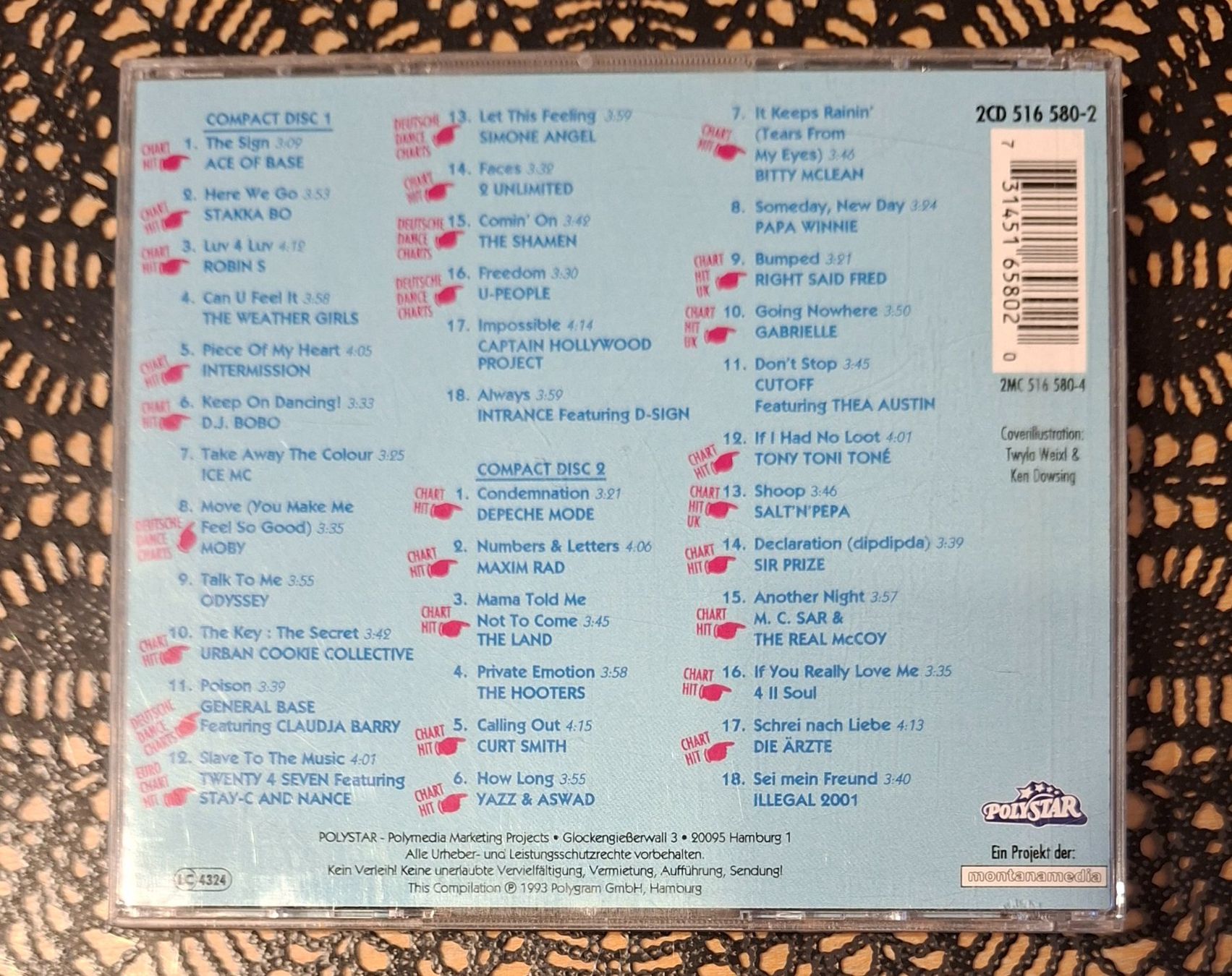 CD: Formel Eins - Hits On Ice, DE Pop/Rock Compilation 1993 – Usato da Schönenberg TG venduto da Gregolino76 1