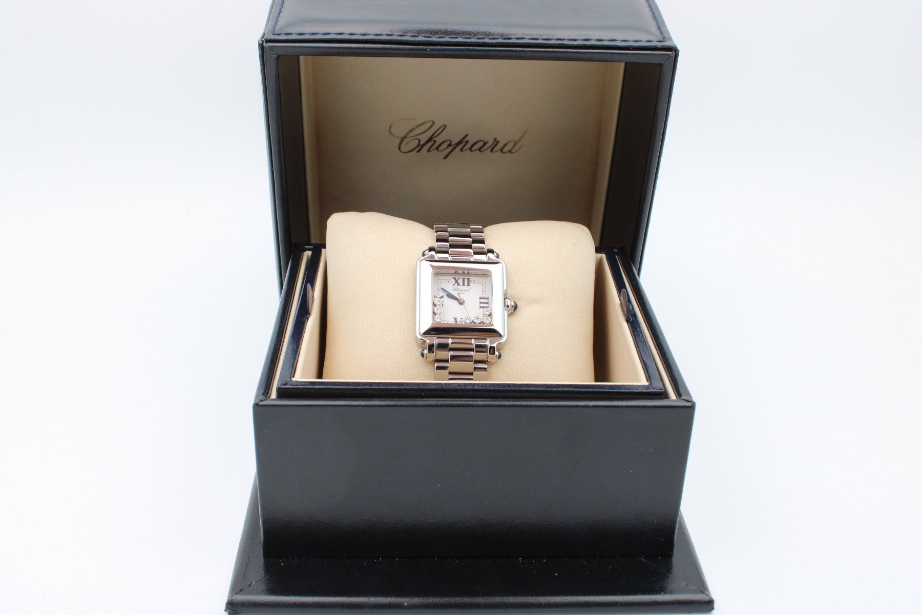 Chopard Orologi: Chopard Happy Sport Square Floating Diamonds | Full Set – Usato da Brüttisellen venduto da Alphawatch 8