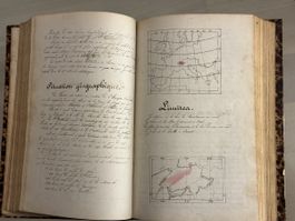 Handgeschriebenes Buch 1860 Geographie XXII Cantons SUISSE