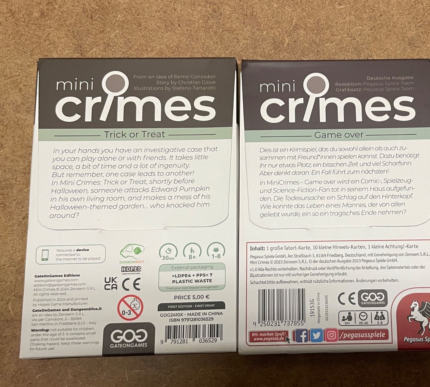 Giochi: 2x Mini Crimes Brettspiel neu – Usato da Therwil venduto da swissguineapigs 1