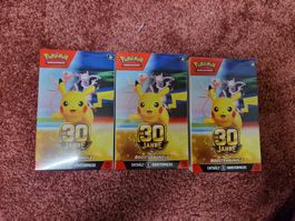 3xPokémon 30 Jahre (30th Celebration) Booster-Bundle DE