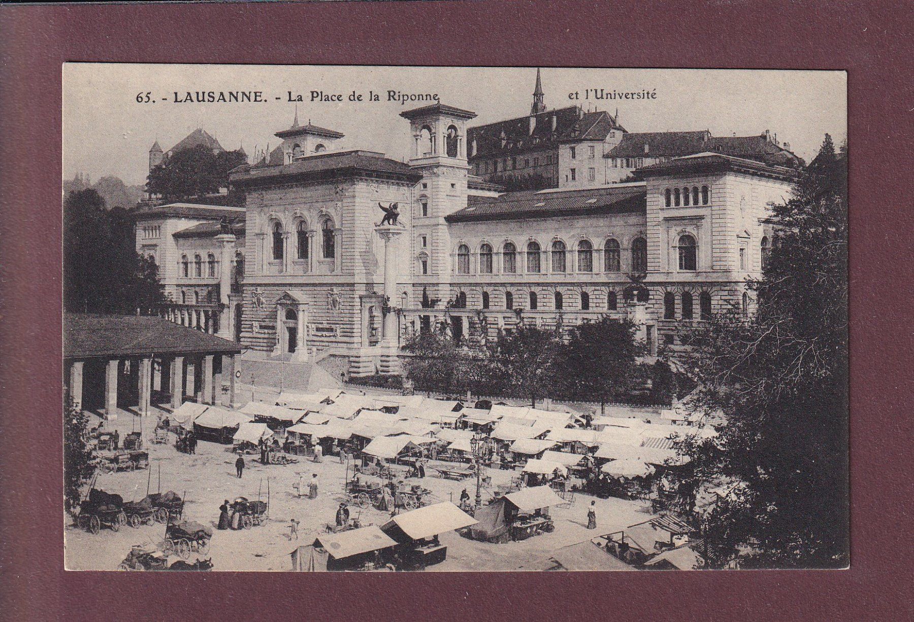 Cartoline postali: LAUSANNE - Riponne - Marché – Usato da Pully venduto da nicecards