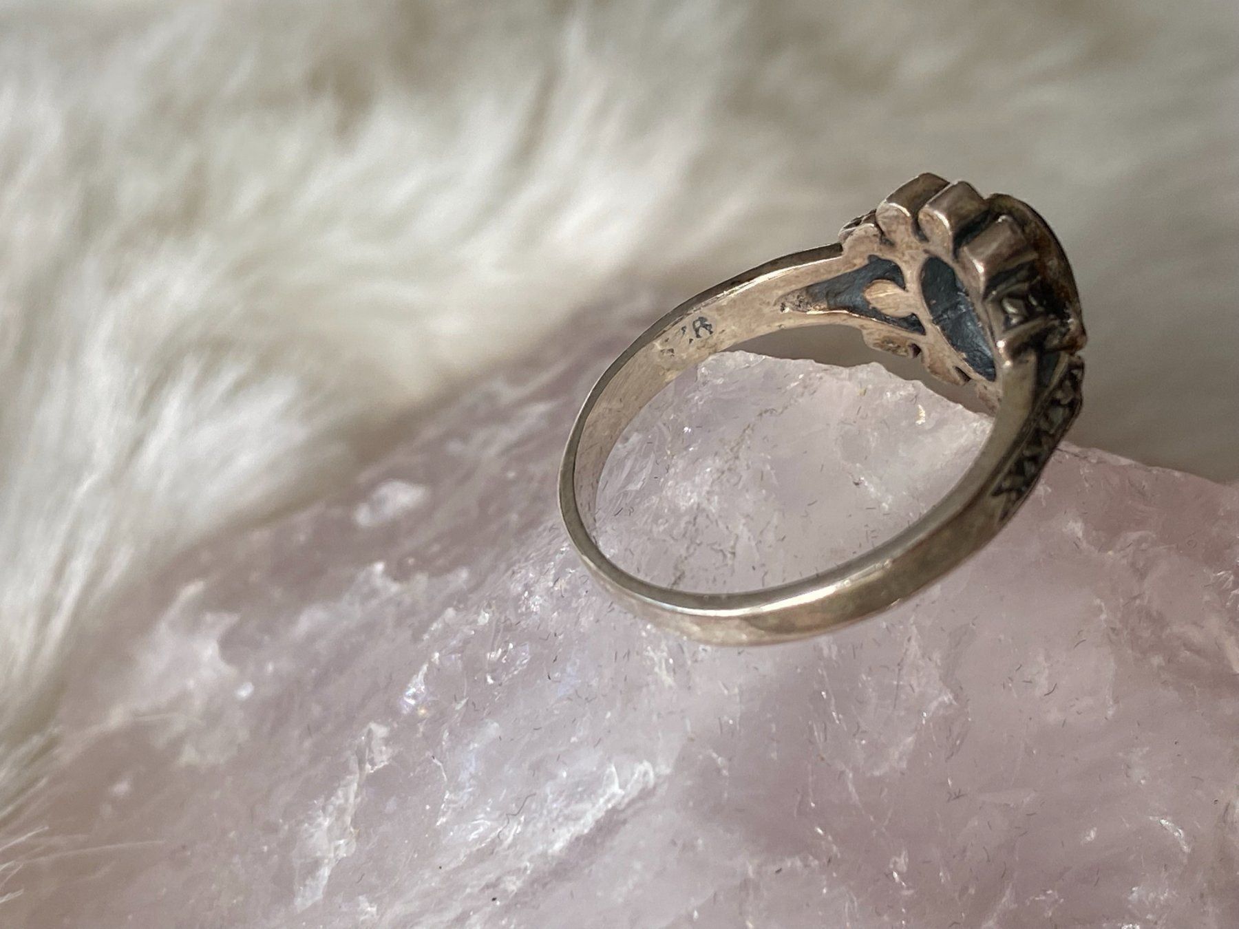 Anelli: Ring Silber 925 mit schwarzem Stein – Usato da Istighofen venduto da Ringparadies 1
