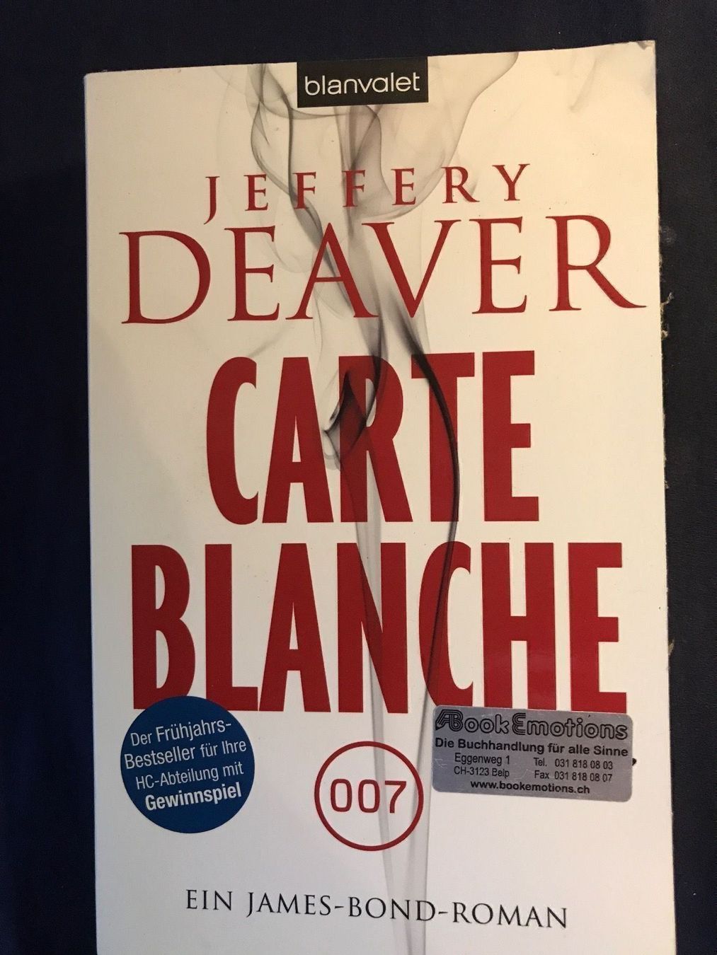 Bücher: Carte Blanche, Jeffery Deaver – Gebraucht aus Schliern b. Köniz von Corinu59