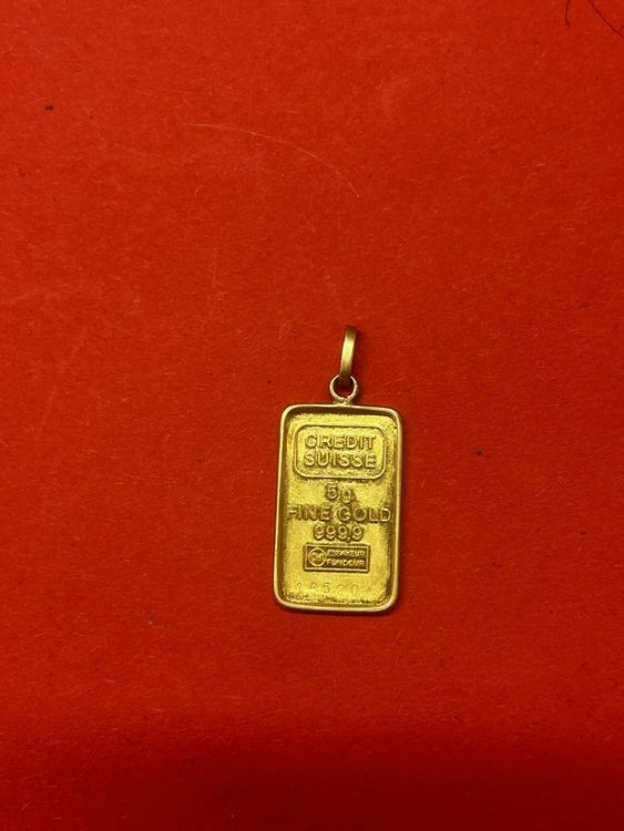 Metalli preziosi: Goldbarren von CS 5 Gramm 999 Feingold mit Fassung für Halsk – Usato da Zollikofen venduto da Jpp1976 3