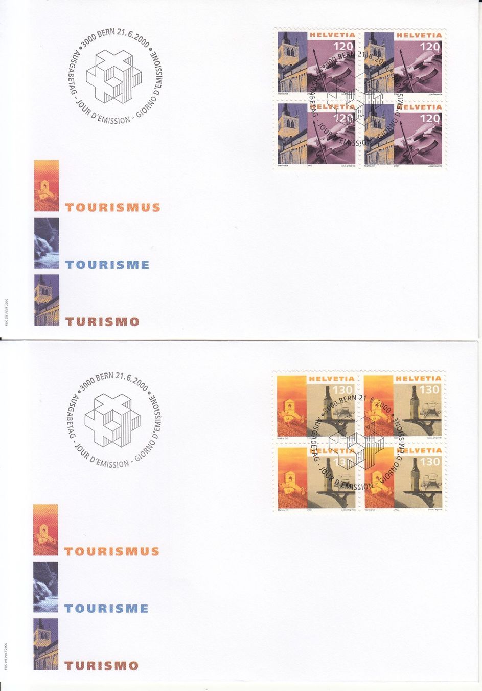 Alle Briefmarken: SBK 1000 - 1004 im 4er-Block FDC – Gebraucht aus Bürglen TG von StampGraf 1