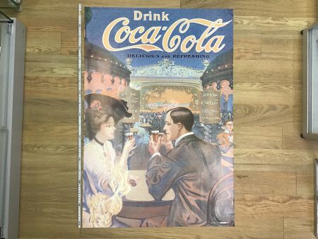 Coca-Cola Plakat DELICIOUS AND REFRESHING antiker Zustand
