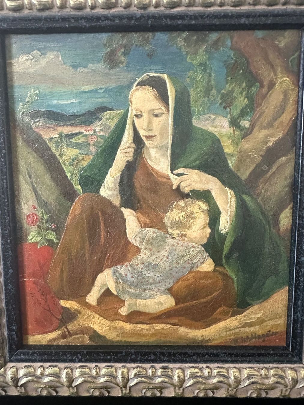 Gemälde: Oelbild Karl Schlageter, " Mutter mit Kind" gerahmt – Gebraucht aus Amriswil von Bully2013 2
