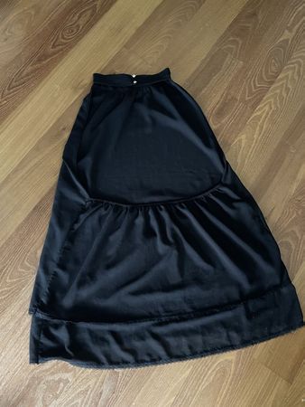 ★Top Shirt★black uni ★Gr.XL★Chiffon Top mit Stehkragen