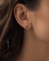 925 Sterling Silber rosévergoldet Ohrringe Hexagon Zirkonia 
