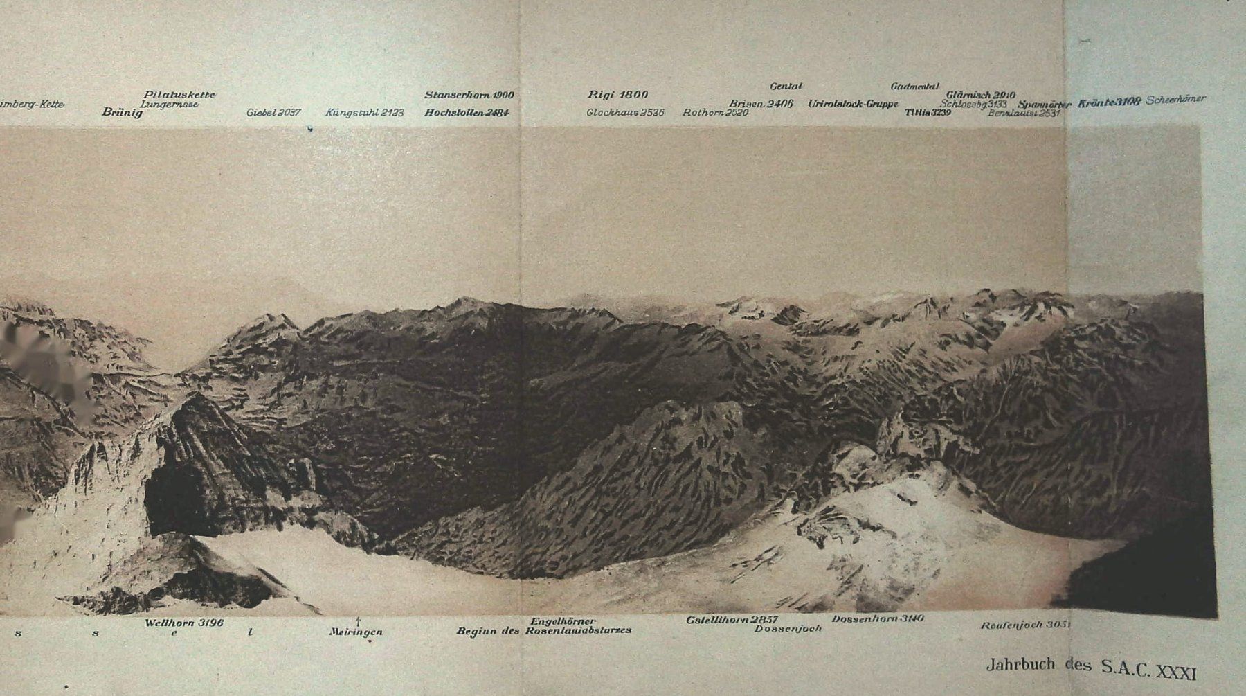 Landkarten & Atlanten: Rosenhorn Panorama 1885 – Gebraucht aus Rafz von Helvet32 1