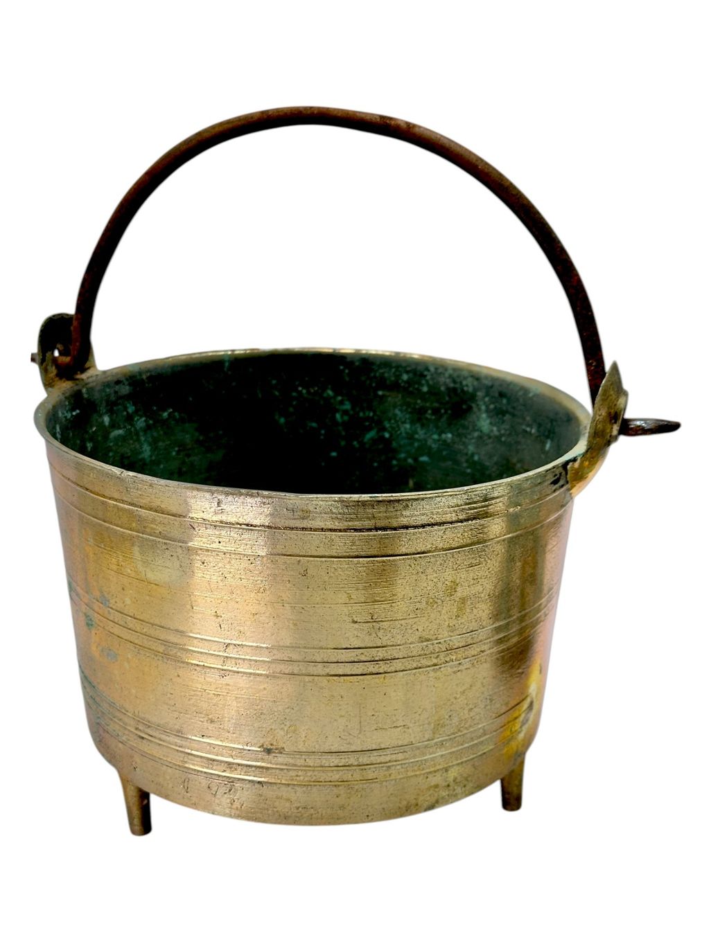 Pentole: Ancienne marmite tripode en bronze avec pieds et anse – Usato da Morges venduto da Auct 3