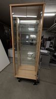 Glasvitrine Holz hell–174x67/32cm–4 Glaseinsätze Spiegelwand