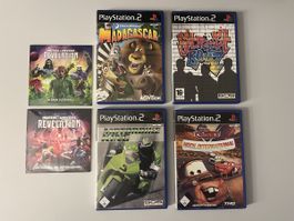 PlayStation 2 Spiele & 2 Hörspiele (Madagascar, Pixars Cars,