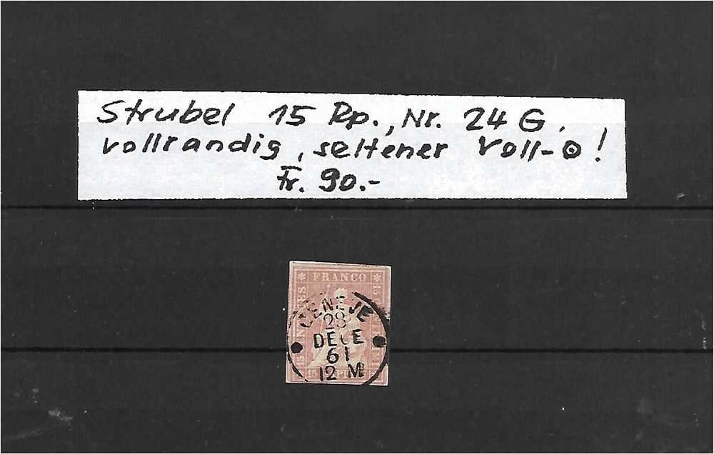 Strubel 1860 15 Rp. Nr. 23A (Gebraucht) in Reinach BL für CHF 3.8 – mit ...